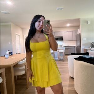 Yellow Layered Sleeveless Dress